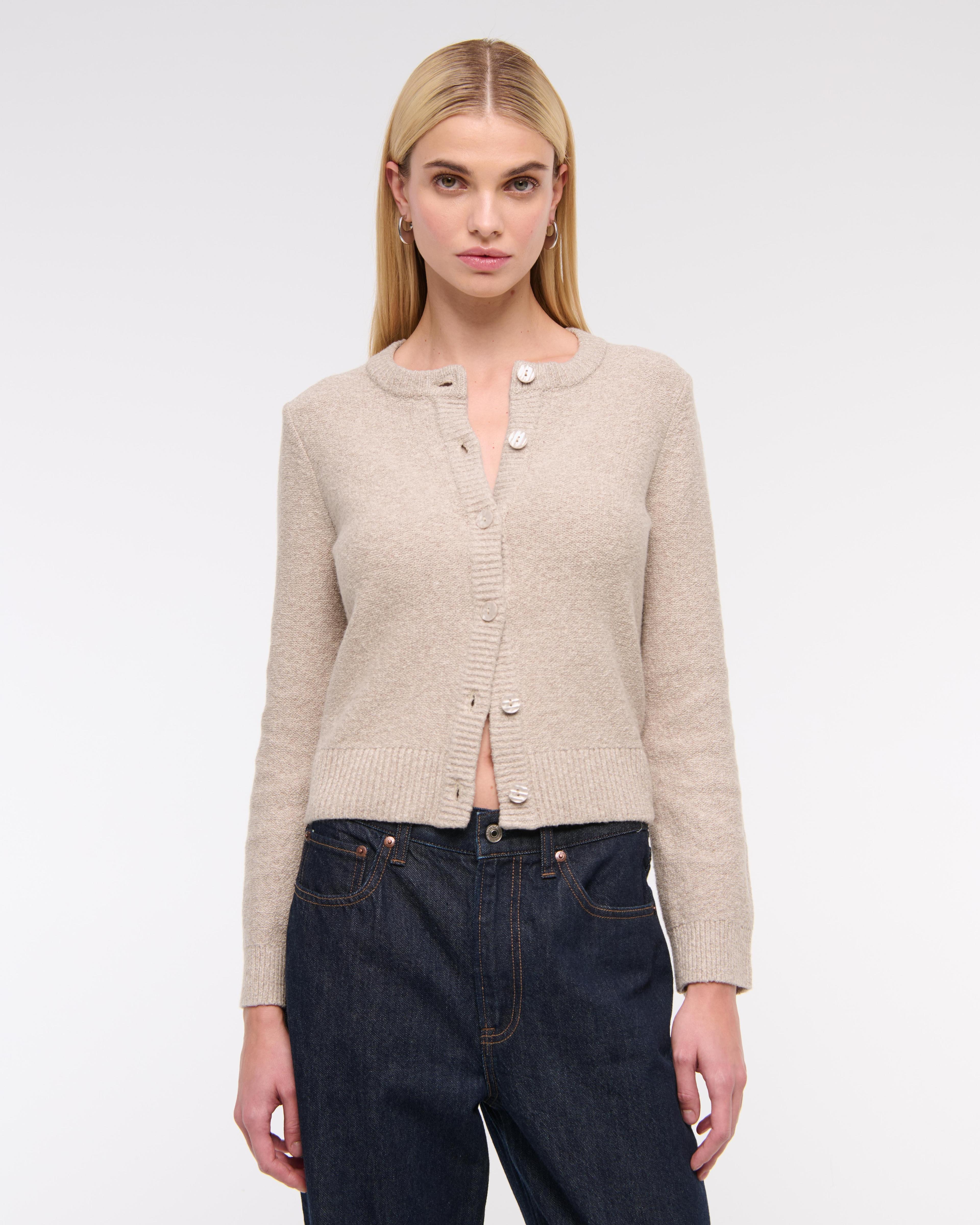 Textural Crew Cardigan Product Image