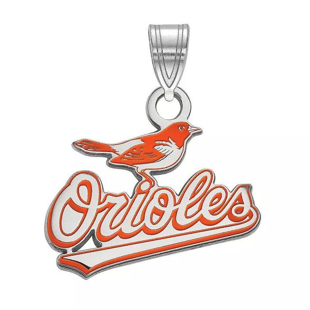 LogoArt Sterling Silver Baltimore Orioles Enamel Pendant, Womens Gold Tone Product Image