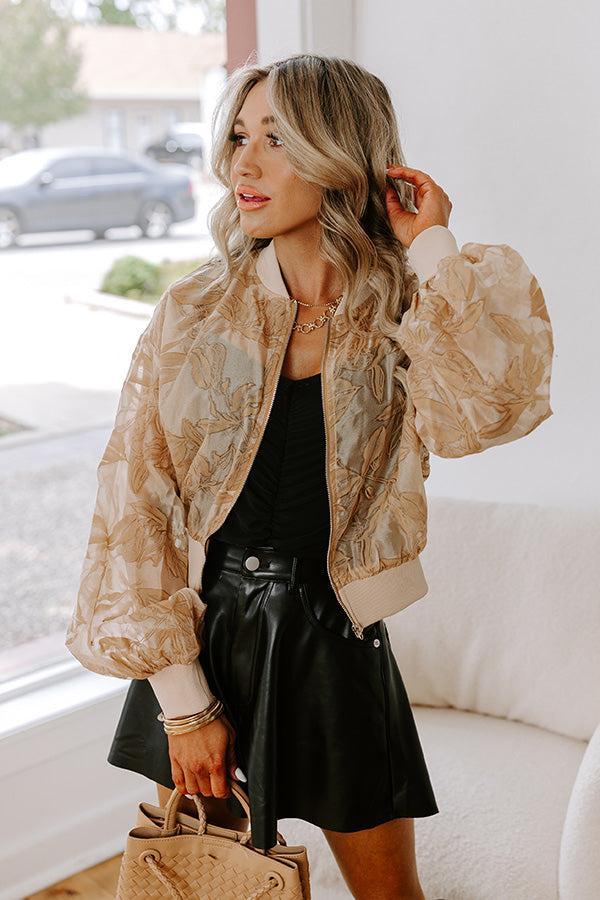 Statement Piece Velvet Burnout Bomber Jacket Product Image