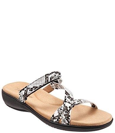 Trotters Raja Snake Print Adjustable Slide Sandals Product Image