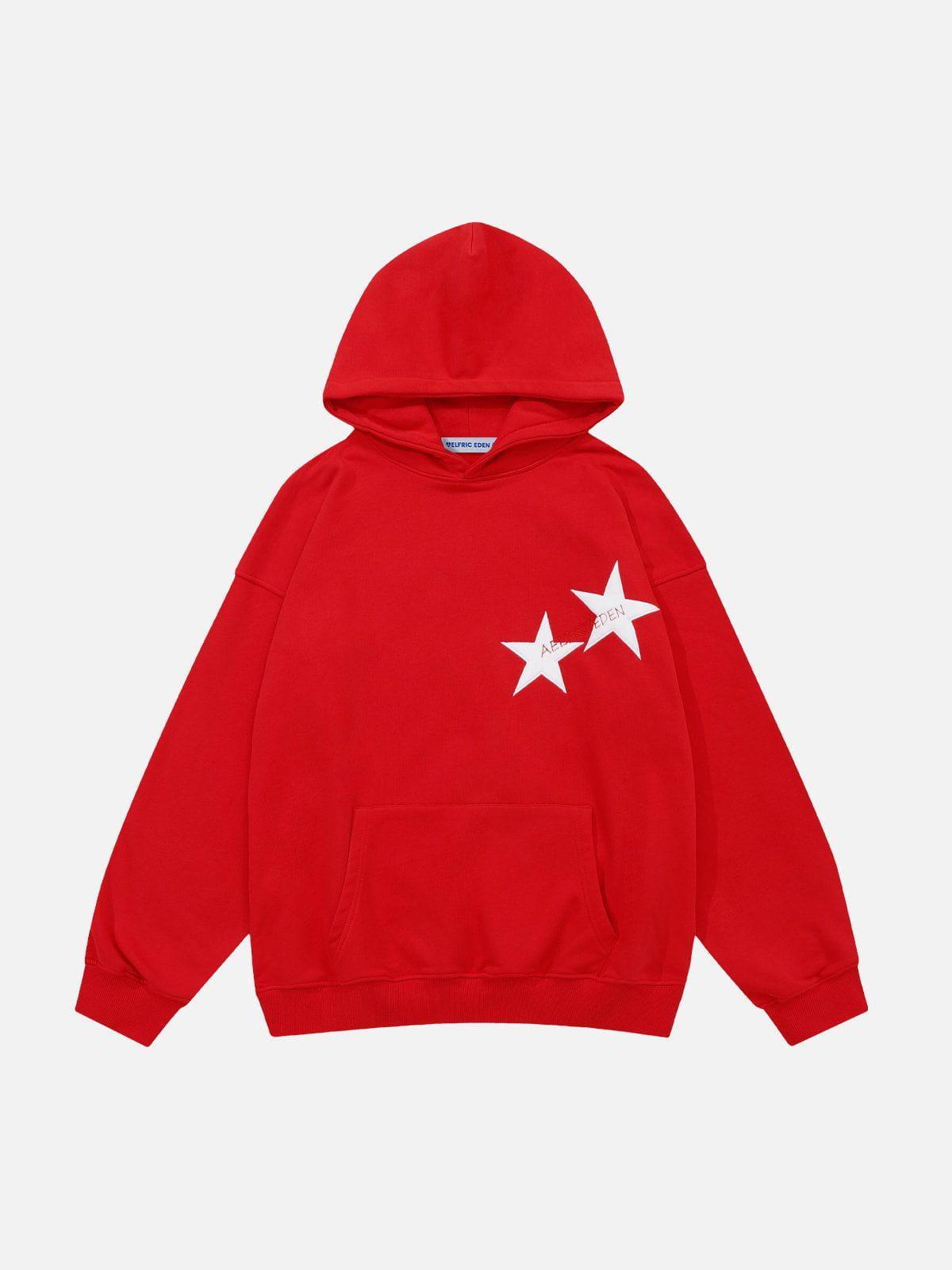 Aelfric Eden Star Print Color Contrast Hoodie Product Image