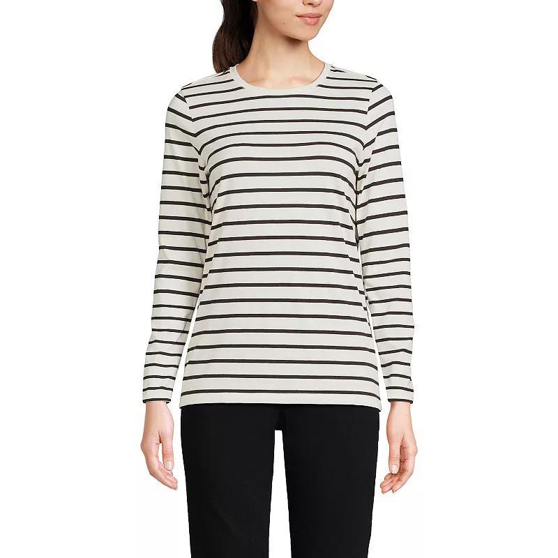 Petite Lands End Relaxed-Fit Supima Cotton Crewneck Tee, Womens Product Image