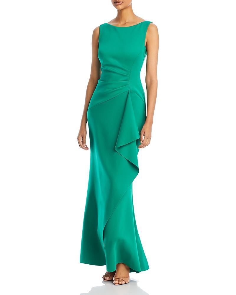 Eliza J Sleeveless Side Tuck Ruffle Gown Product Image