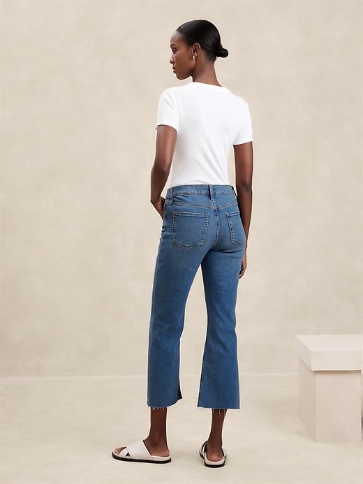 High-Rise Bootcut Raw-Hem Cropped Jean Product Image