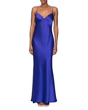 Aqua Satin Cowl Open Back Gown - 100% Exclusive - 12 - 12 - Female Product Image