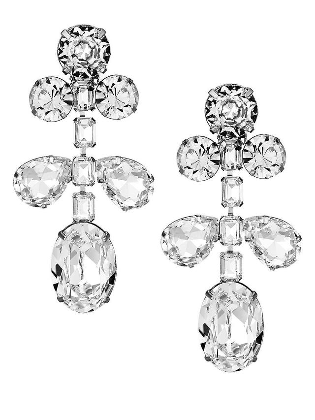 Womens Crystal Drop Clip-On Earrings Product Image