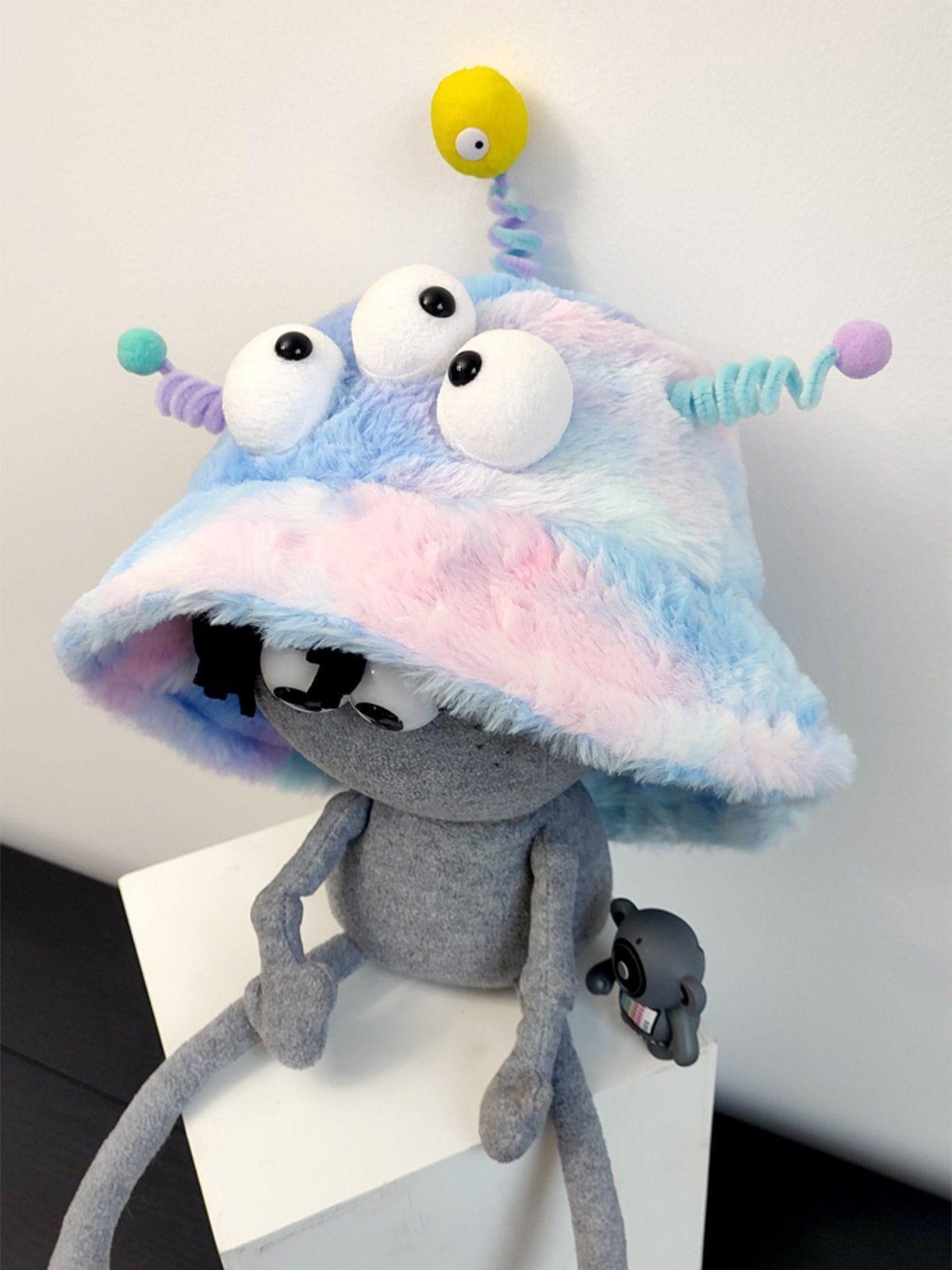 Tie Dye Gradient Plush Cartoon Hat Product Image