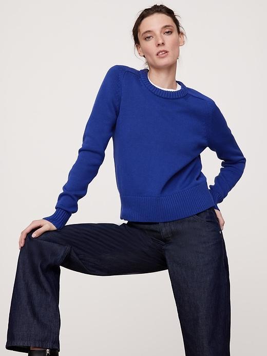 Cotton-Silk Crew-Neck Sweater Product Image