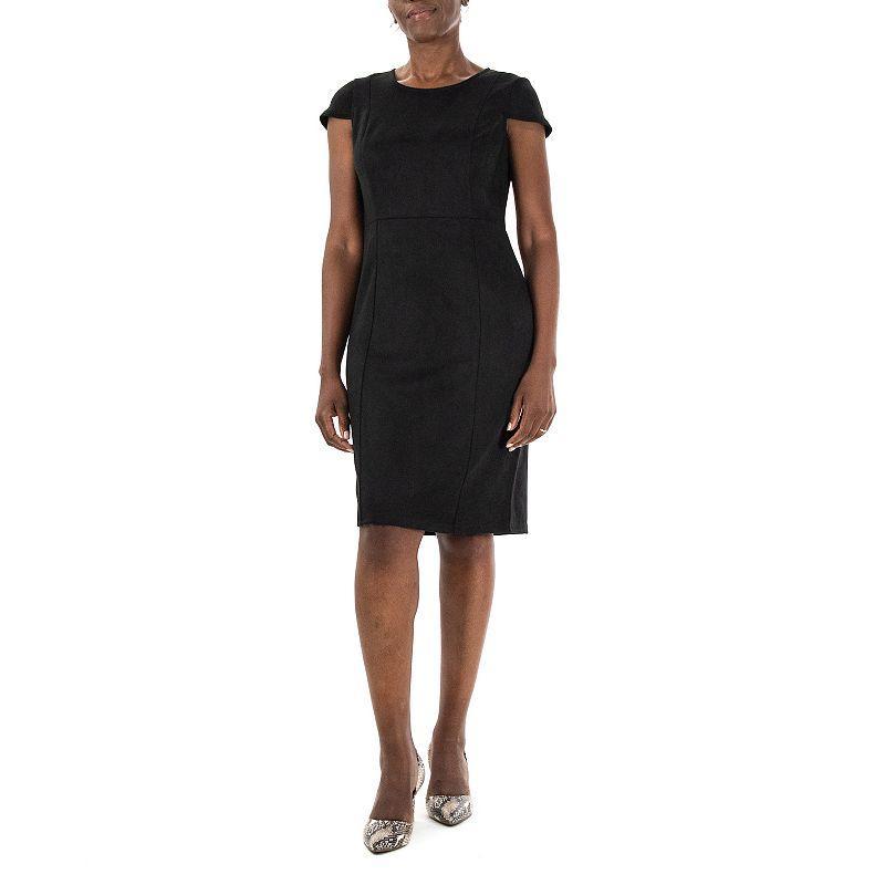 Womens Nina Leonard Jewelneck Cap Sleeve Dress Product Image