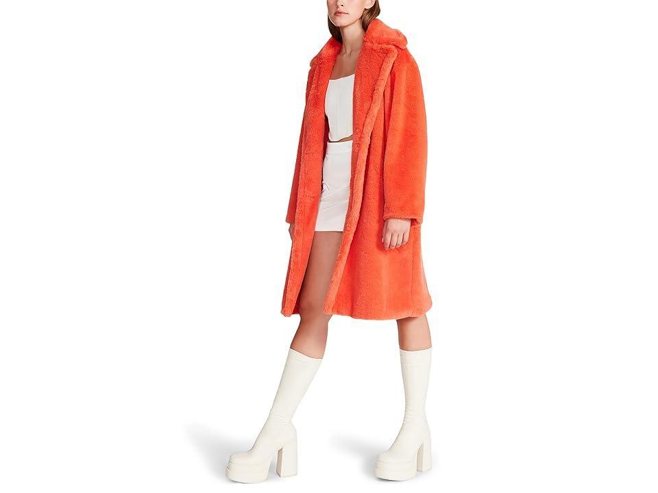 Steve Madden Maxwell Coat (Neon Coral) Women's Clothing Product Image