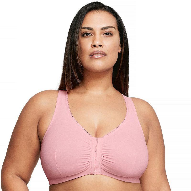 Womens Full Figure Plus Size Complete Comfort Wirefree Cotton T-Back Bra 1908 Product Image