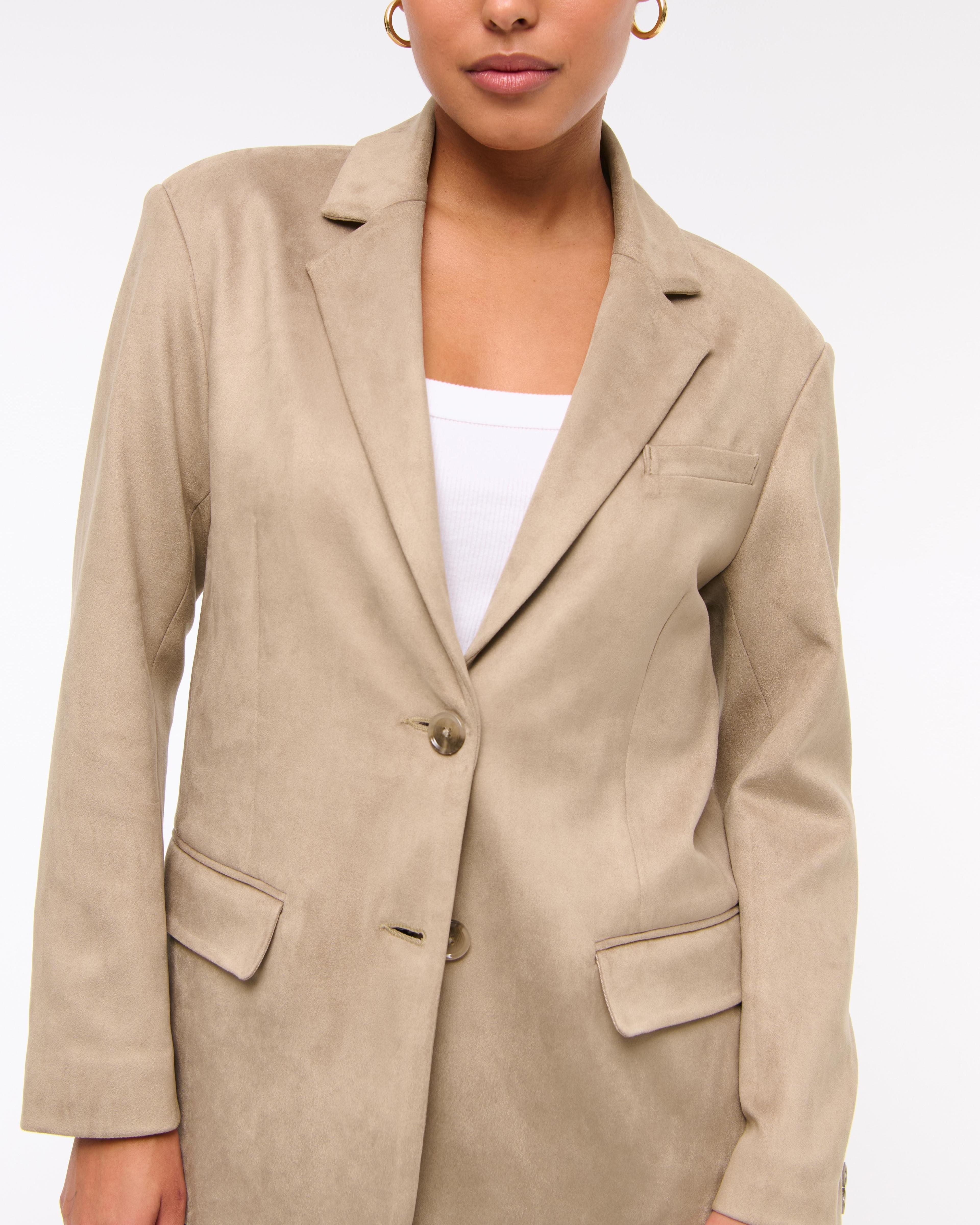 Vegan Suede Slouchy Blazer Product Image