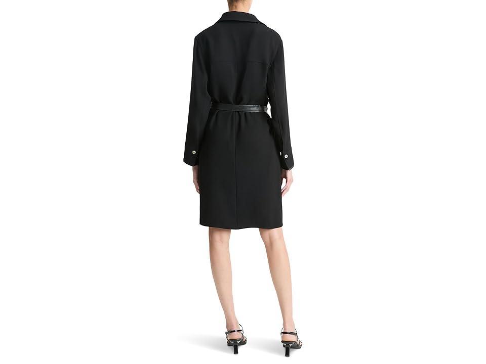 Vince Leather Trim Shirt Dress Women's Dress Product Image