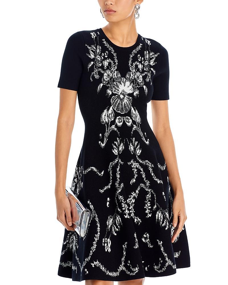 Jason Wu Collection Jacquard Short Sleeve Flare Hem Dress Product Image