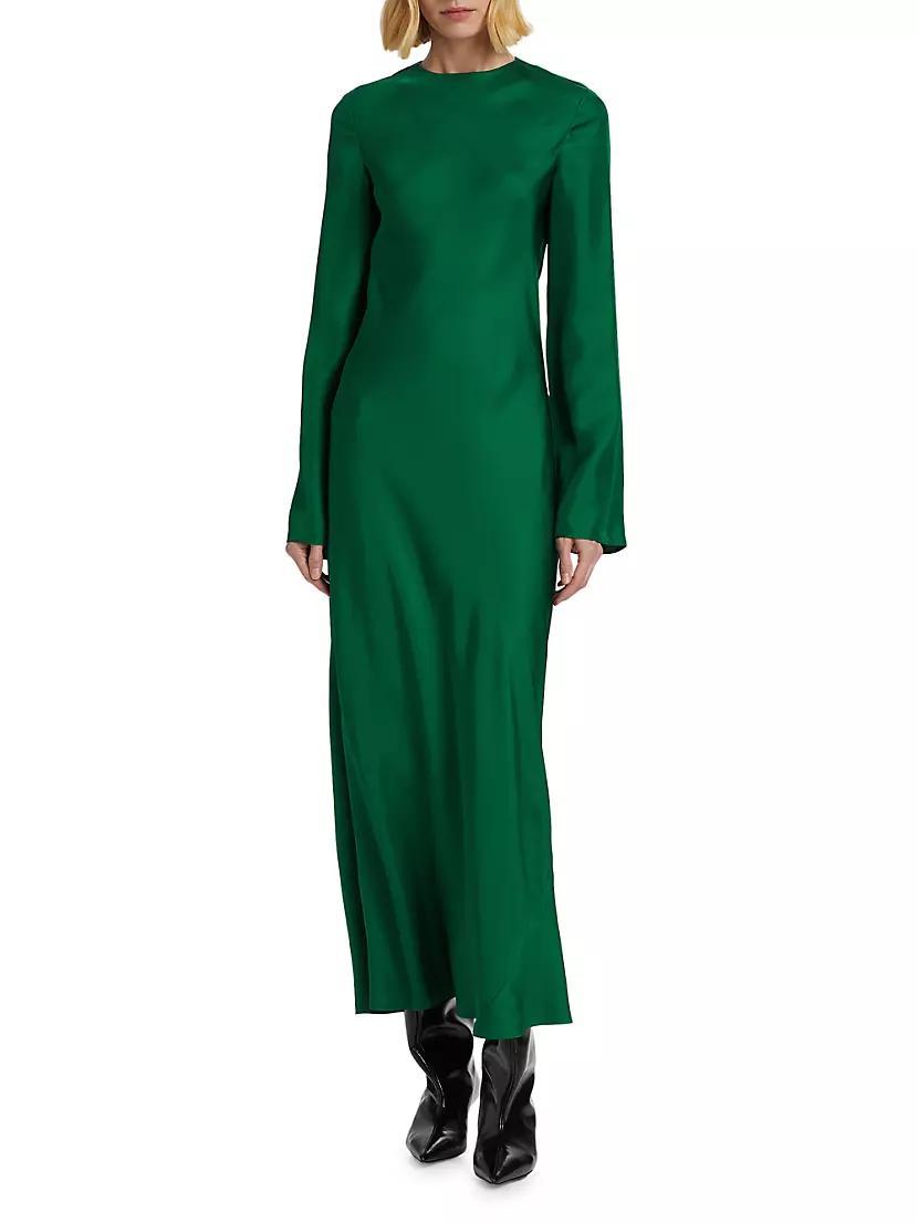 Minimal Wide-Sleeved Silk Dress Product Image