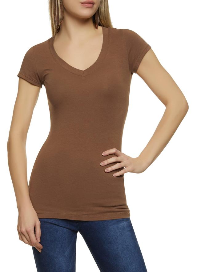 Womens V Neck Short Sleeve T Shirt Product Image