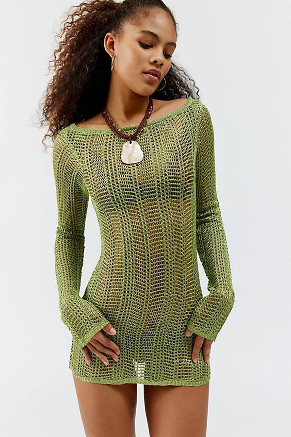 Urban Outfitters UO Lydia Semi-Sheer Crochet Mini Dress Womens at Urban Outfitters Product Image