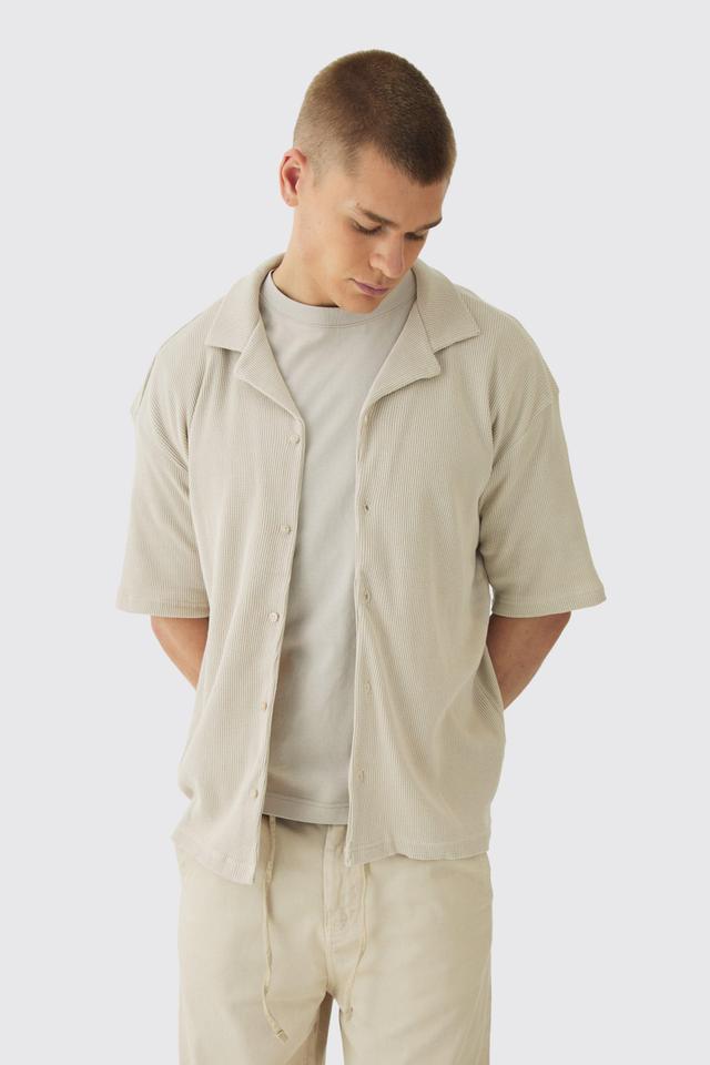 Oversized Revere Waffle Shirt | boohooMAN USA Product Image