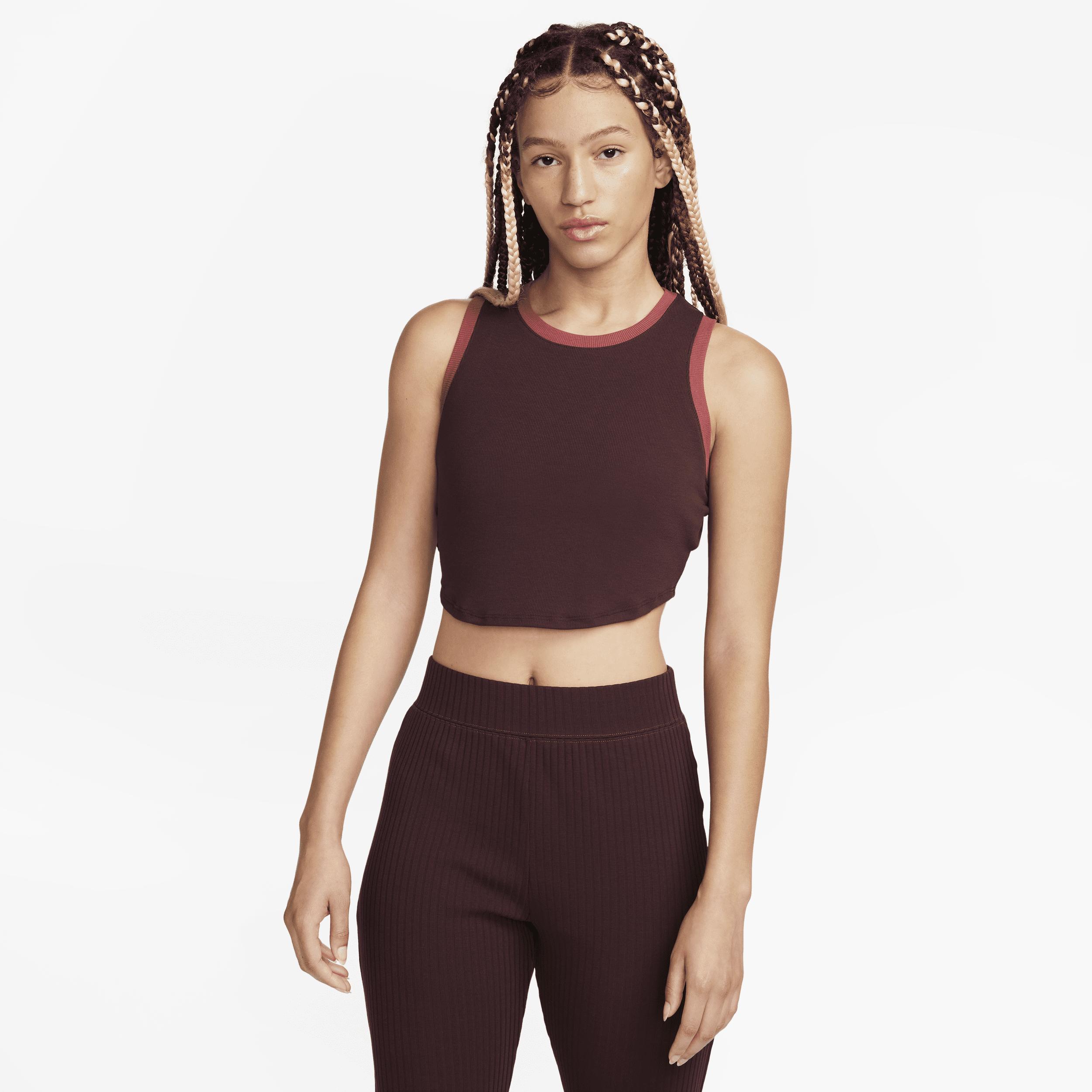 Nike Womens Sportswear Essentials Ribbed Cropped Tank Top Product Image