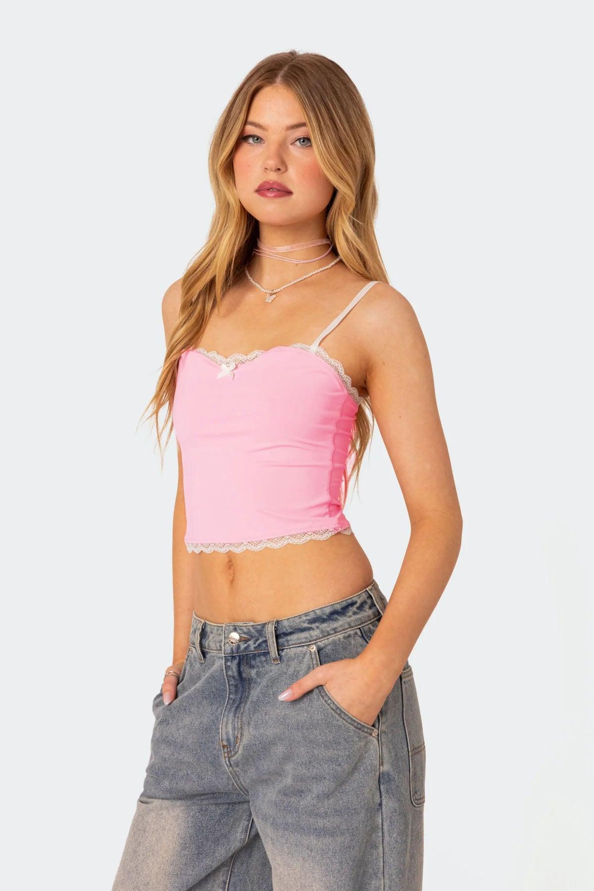 Alara Lace Trim Tank Top Product Image