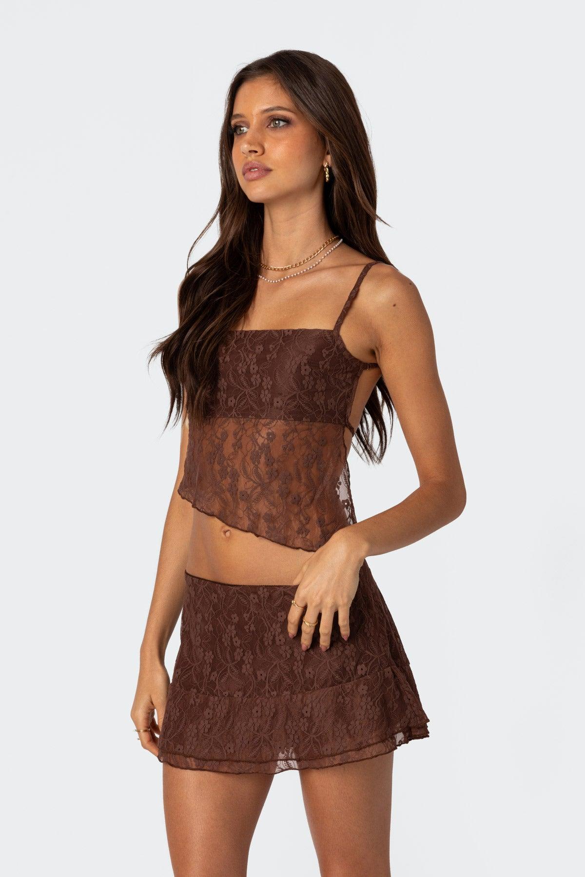 Lyra Open Back Lace Tank Top Product Image