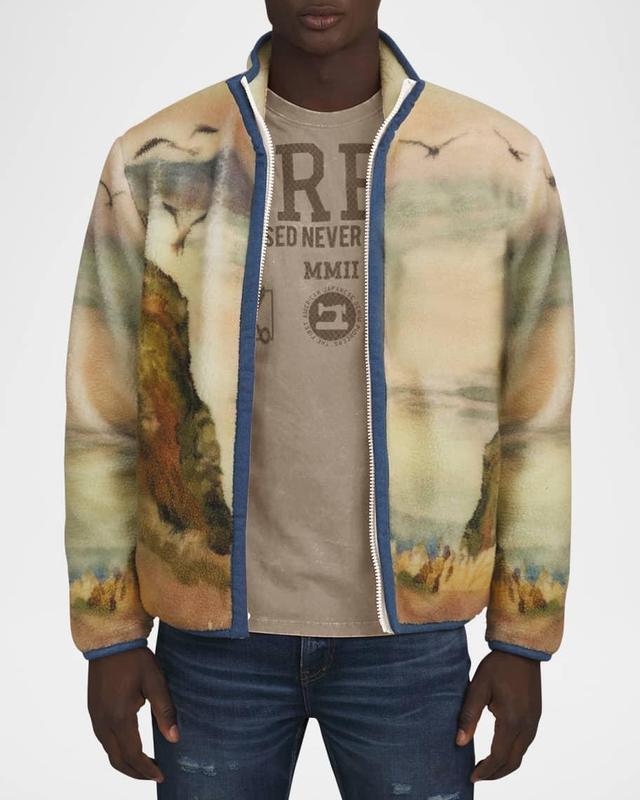 Men's Landscape-Print Fleece Jacket Product Image