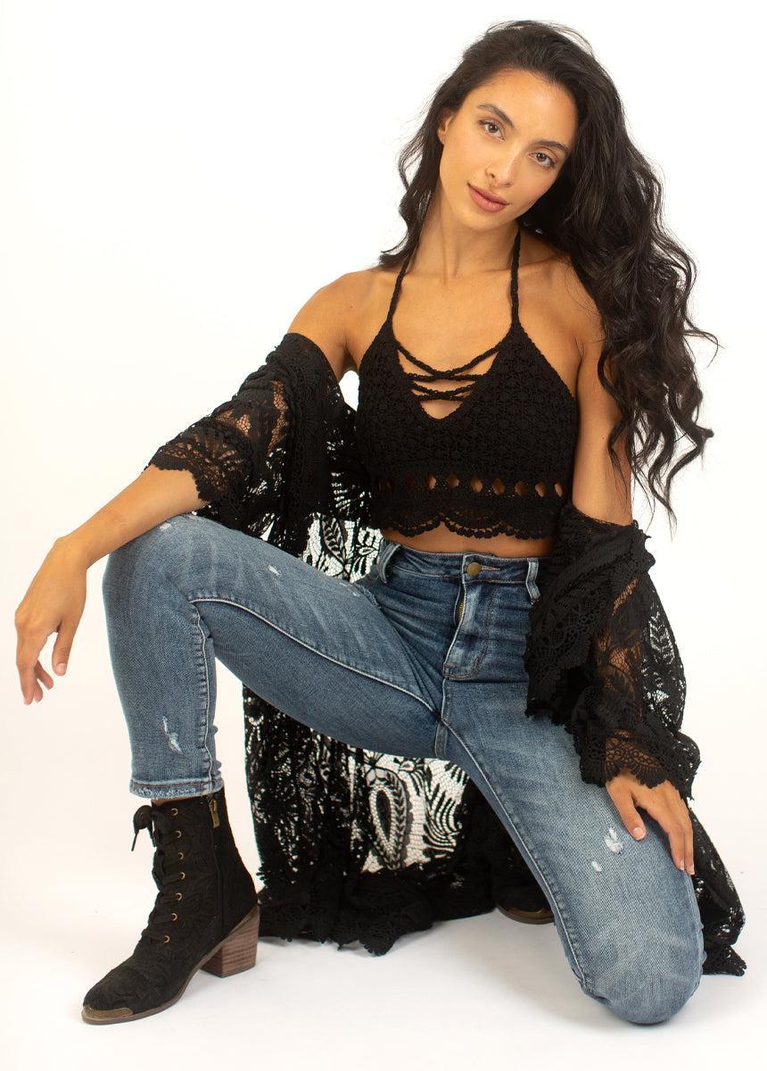 Kindred Crochet Top in Black Product Image