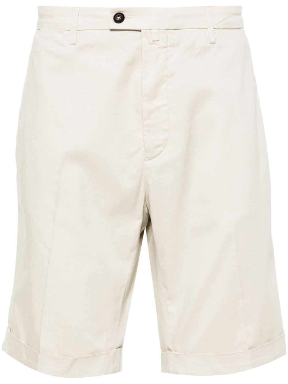 Mid-rise Lyocell Blend Chino Shorts In Neutrals product image