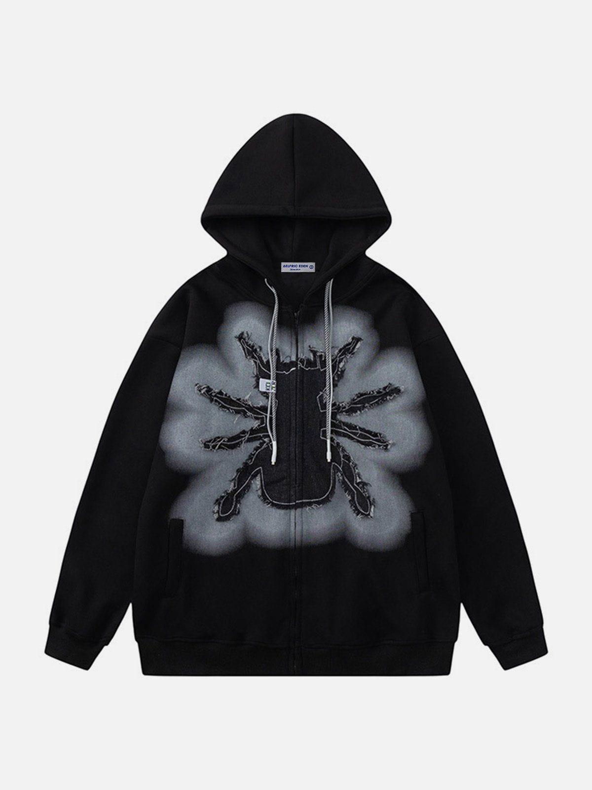 Aelfric Eden Applique Embroidery Spider Hoodie Product Image