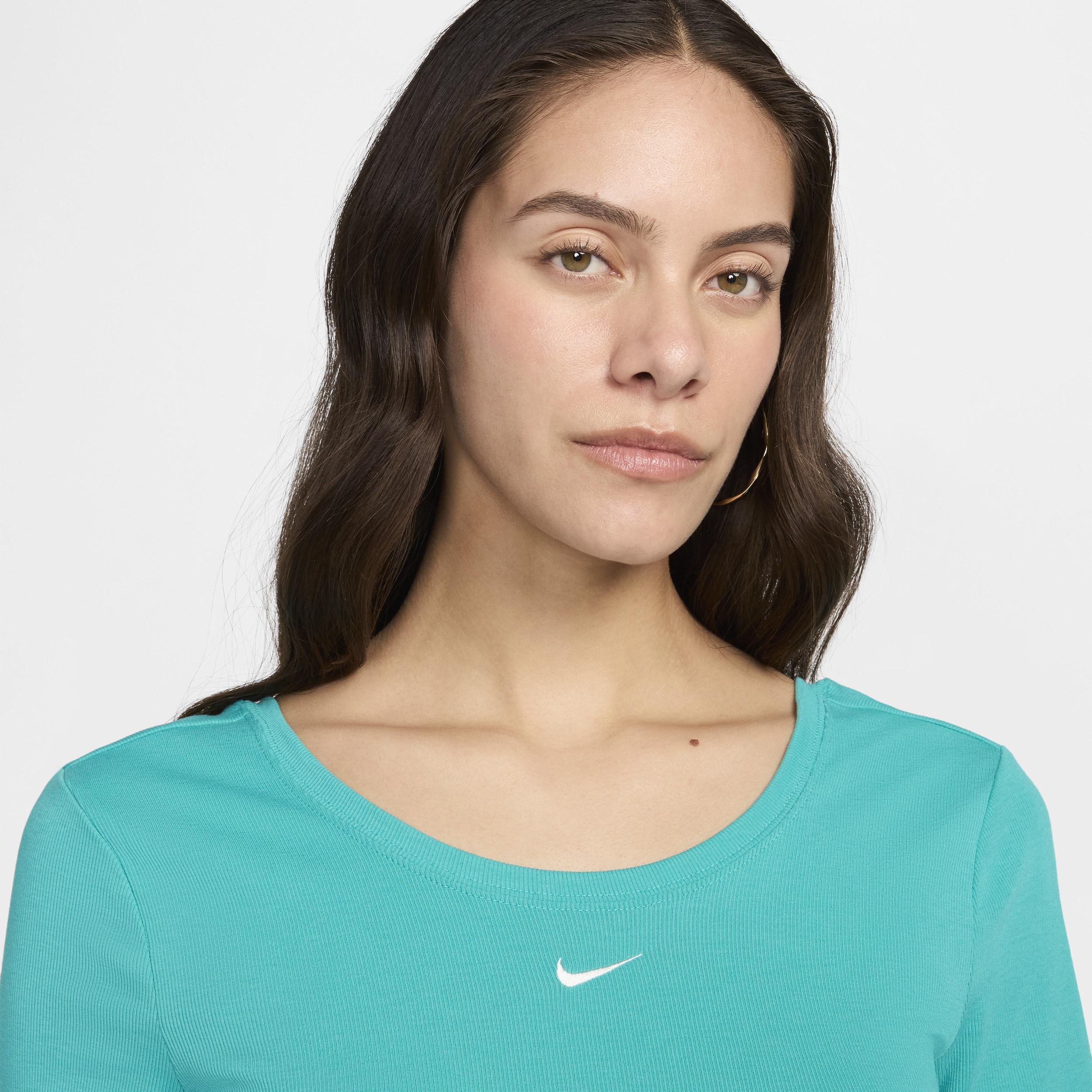 Women's Nike Sportswear Chill Knit Tight Scoop-Back Short-Sleeve Mini-Rib Top Product Image