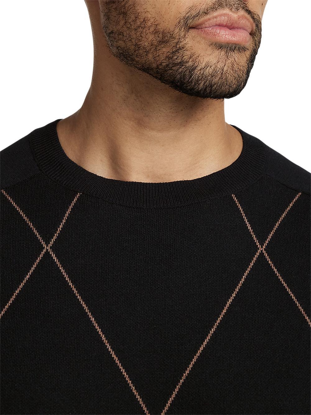 Cotton Crew Neck Sweater - Black Product Image