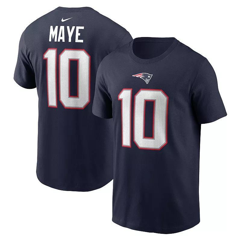 Mens Nike Drake Maye New England Patriots 2024 NFL Draft First Round Pick Name & Number T-Shirt Blue Product Image