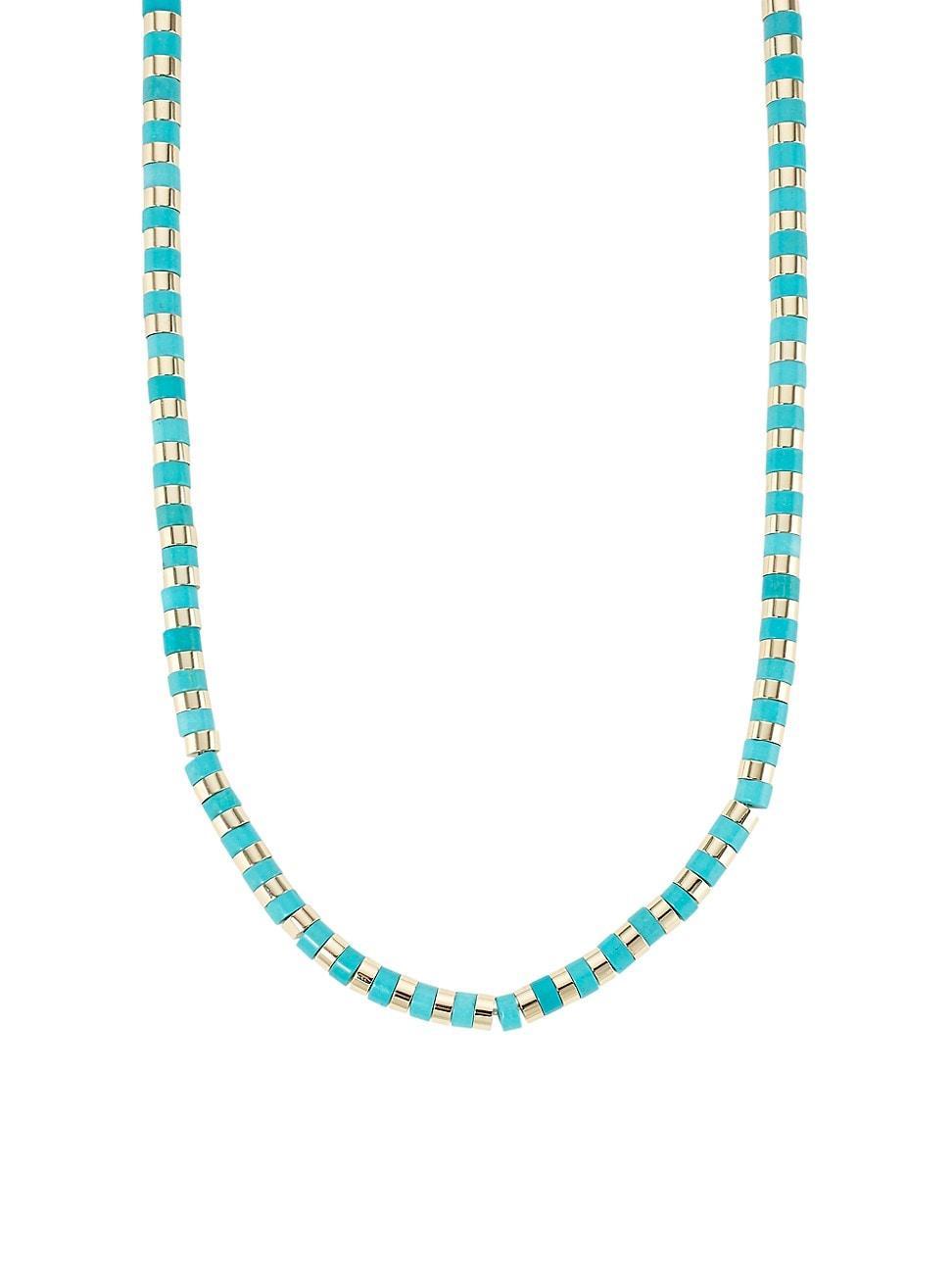 Womens 14K-Gold-Plated & Turquoise Beaded Necklace product image