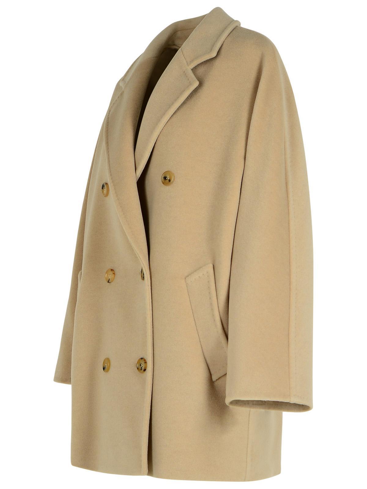 MAX MARA 'rebus' Beige Wool And Cahsmere Blend Coats Product Image