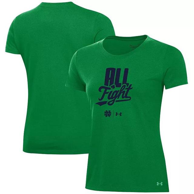 Womens Under Armour Kelly Notre Dame Fighting Irish All Fight T-Shirt Product Image