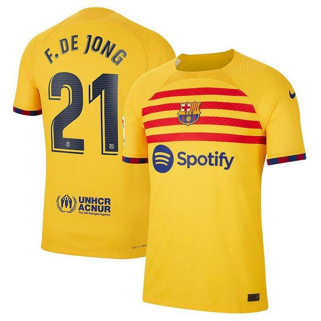 Mens Nike Frenkie de Jong Yellow Barcelona 2022/23 Fourth Vapor Match Authentic Player Jersey Product Image