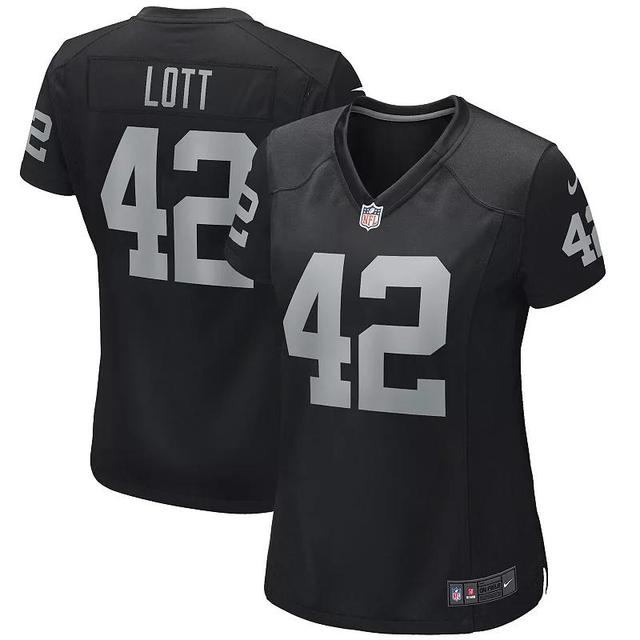 Womens Nike Ronnie Lott Black Las Vegas Raiders Game Retired Player Jersey - Black Product Image