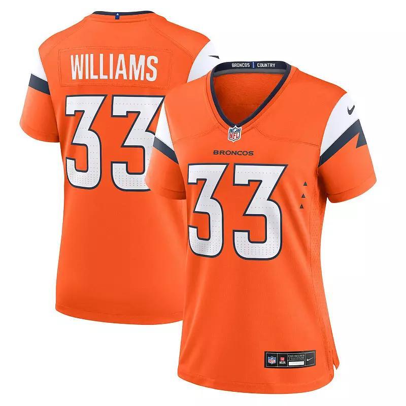 Nike Womens Javonte Williams Denver Broncos Mile High Collection Game Jersey - Orange Product Image