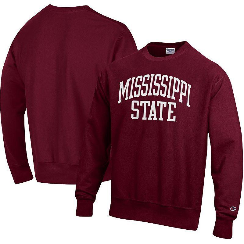 Mens Champion Maroon Mississippi State Bulldogs Arch Reverse Weave Pullover Sweatshirt MST Red Product Image