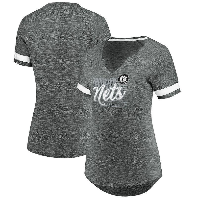 Womens Fanatics Branded Gray/White Toronto Raptors Showtime Winning With Pride Notch Neck T-Shirt Product Image