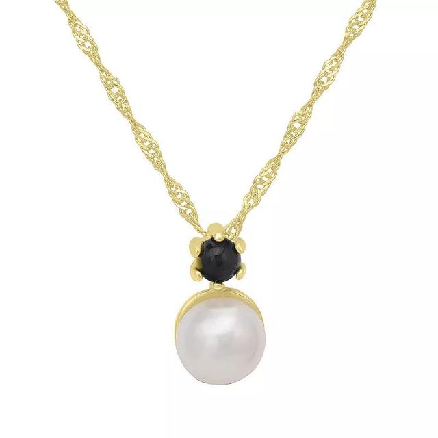 Silver Treasures Simulated Pearl 14K Gold Over Silver 18 Inch Singapore Pendant Necklace, One Size , Amethyst Product Image