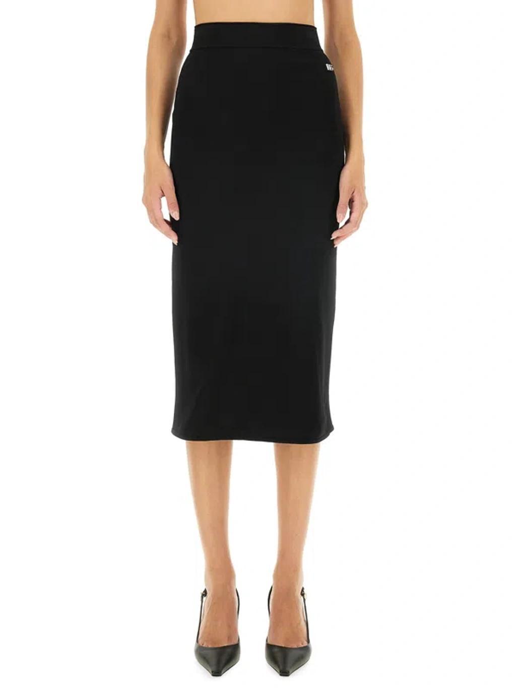 DOLCE & GABBANA Wool Pencil Skirt In Black Product Image