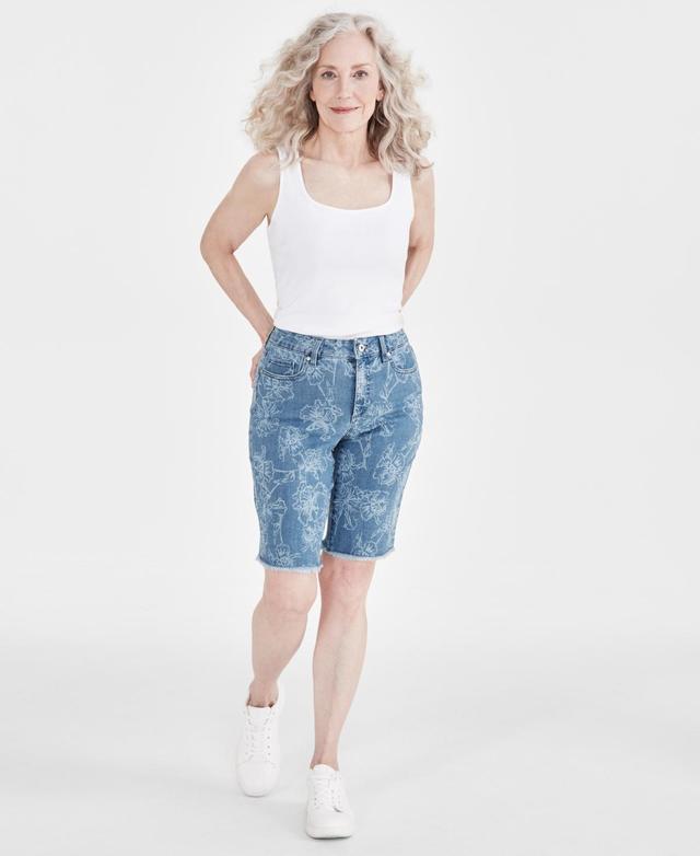 Women's Printed Mid-Rise Bermuda Shorts, Created for Macy's Product Image