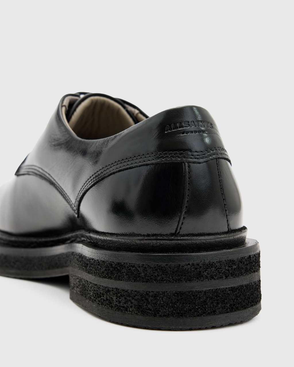 AllSaints escher leather derbys in black Product Image