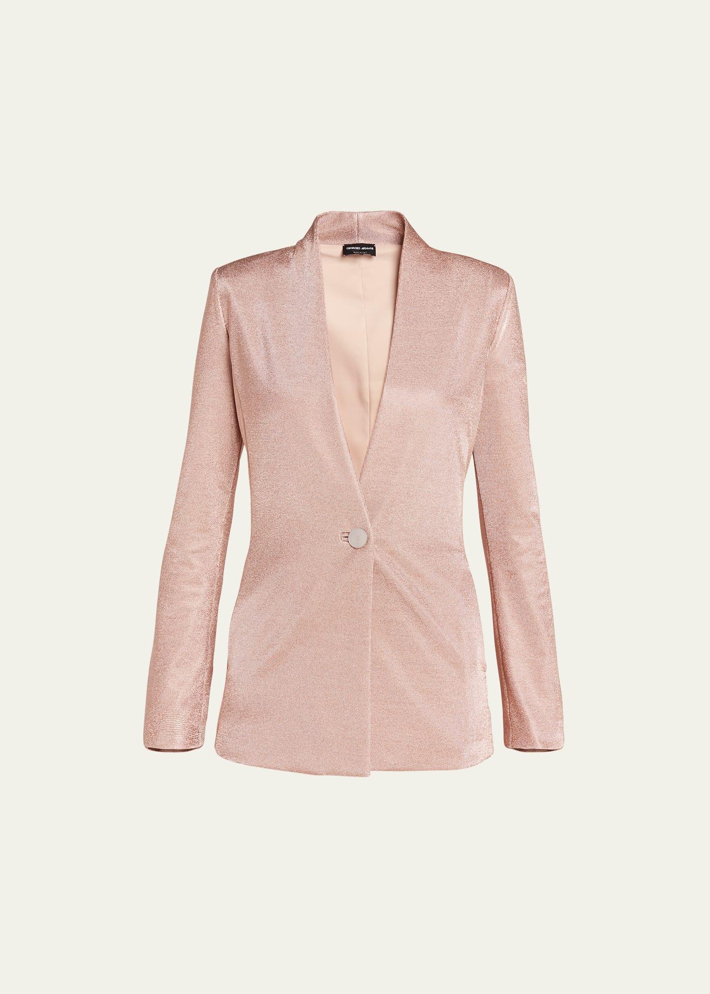 Womens Metallic Bonded Jersey Blazer Product Image