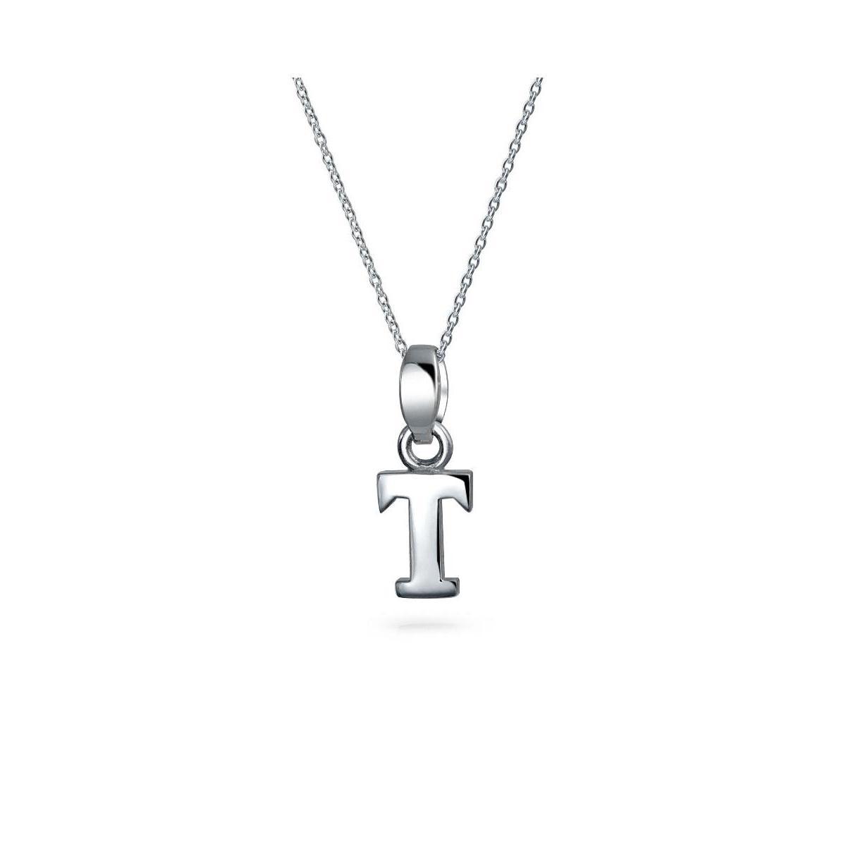 Bling Jewelry Abc Capital Block Letter Alphabet A-z Initial Pendant Necklace For For Women .925 Sterling Silver Product Image