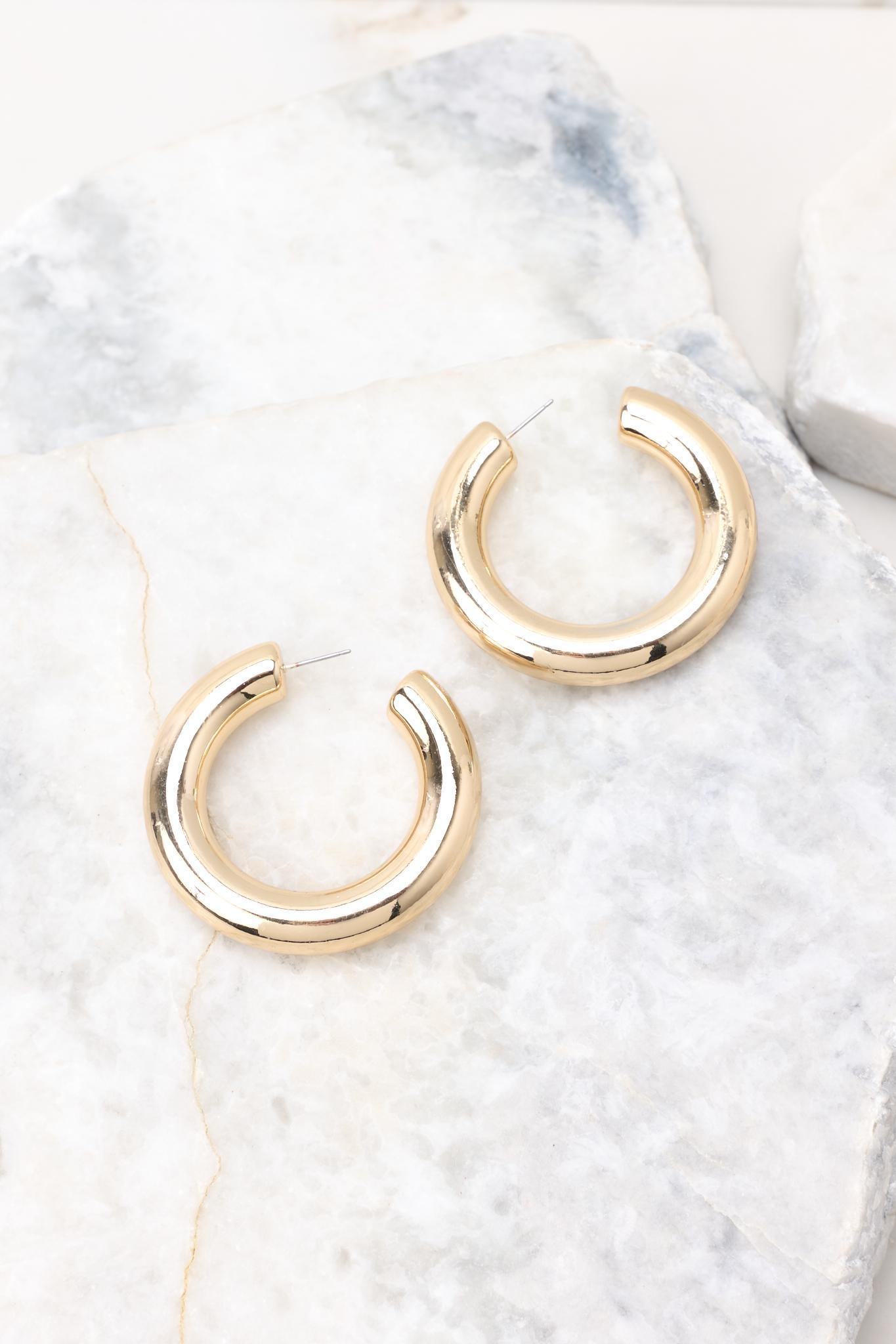 Last Chance Gold Hoop Earrings Product Image