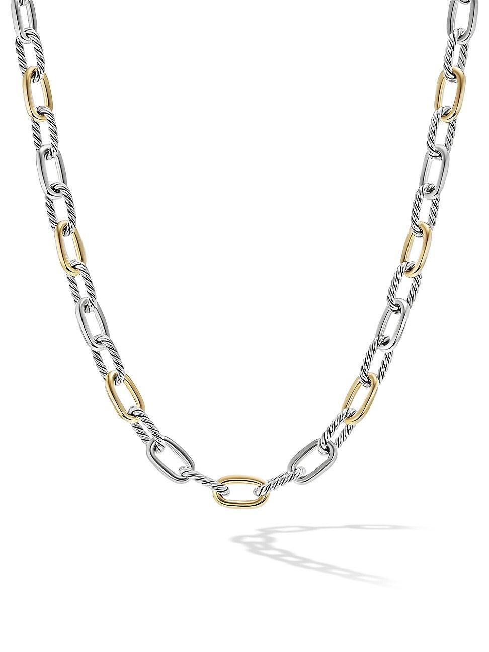 Womens Madison Chain Necklace in Sterling Silver with 18K Yellow Gold Product Image