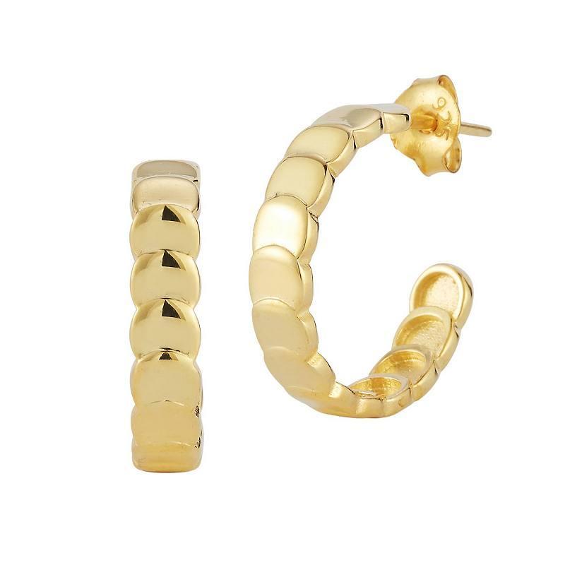 Sunkissed Sterling Huggie Hoop Earrings, Womens, Gold Tone Product Image