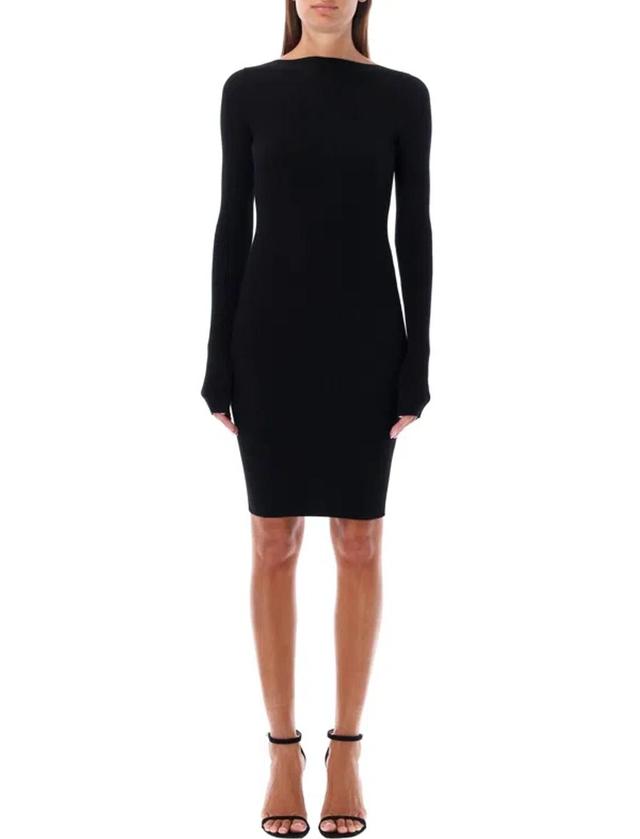 RICK OWENS Fitted Dress With Crew Neck And Open Back In Black Product Image